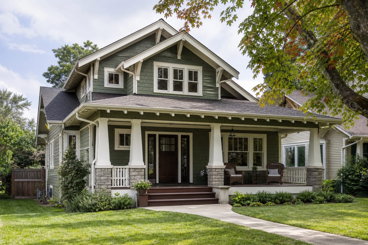 The front of the craftsman on Alder Street