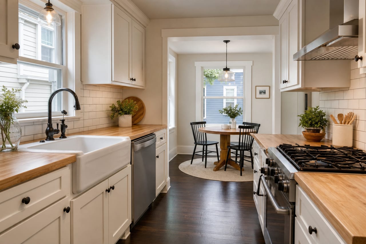 The 2019 kitchen with butcher-block counters